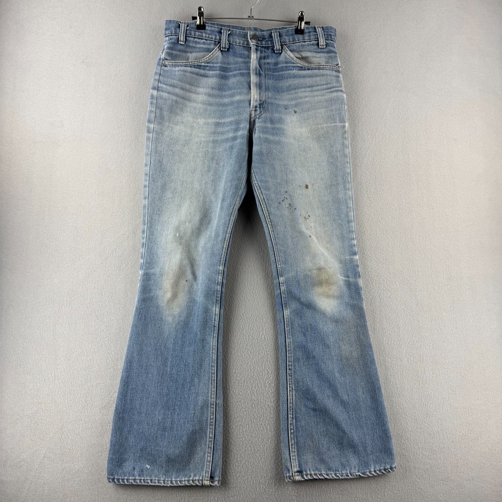 Vintage Levis Jeans Mens Fits 32x31 Blue Denim 646 Flare Bell Bottom Made in USA